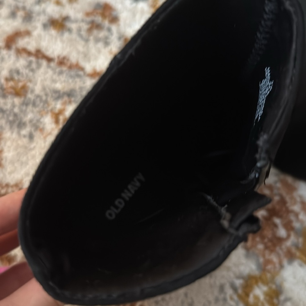 Old Navy Faux Suede Black Ankle Boots - Picture 6 of 6